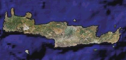 La Crète, vue depuis un satellite